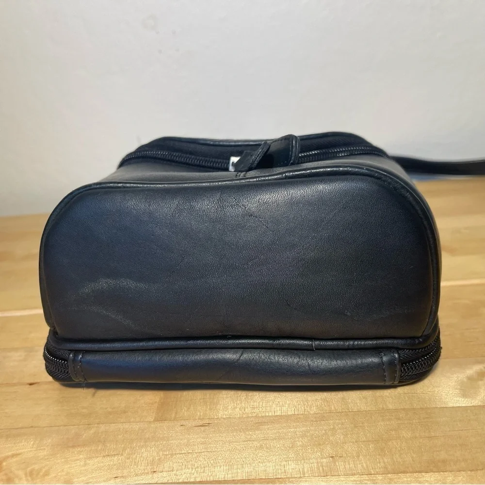 LATICO Black Leather Crossbody Organizer Bag RFID Wallet Travel Messenger Purse